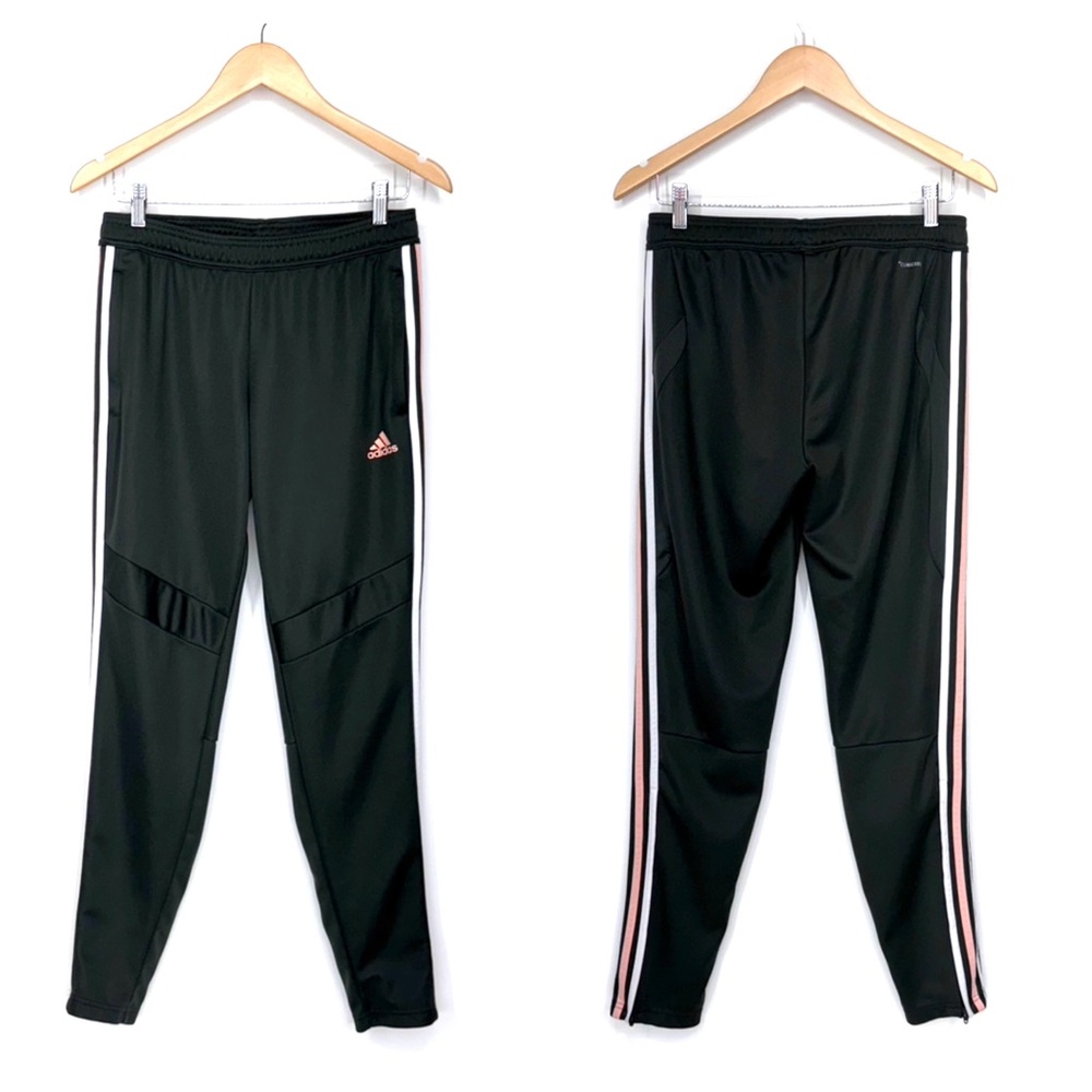 Adidas Climacool Pink & White Striped Leg Gray Track Pants With Zipper Ankle